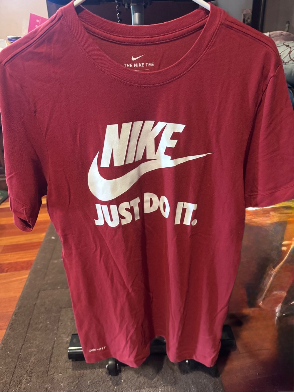 Nike Burgundy Tee with White Logo